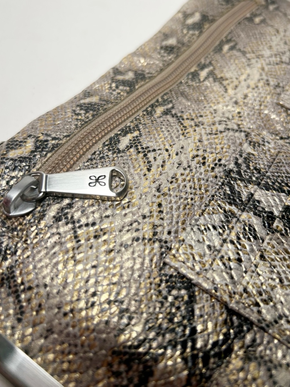 Hobo International Lauren Glam Snake Leather Clutch Wallet with Kiss Locks - Picture 8 of 14
